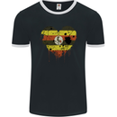 Love Uganda Flag Ugandan Day Football Mens Ringer T-Shirt FotL Black/White