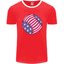 Baseball USA Stars and Stripes American Flag Mens Ringer T-Shirt FotL Red/White