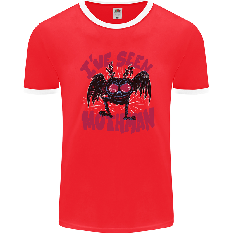 I've Seen Mothman Mens Ringer T-Shirt FotL Red/White