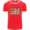 Dogs God is Great Christian Christianity Jesus Mens Ringer T-Shirt FotL Red/White