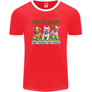 Dogs God is Great Christian Christianity Jesus Mens Ringer T-Shirt FotL Red/White