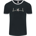 Ballerina Dancer ECG Dancing Ballet Pulse Mens Ringer T-Shirt FotL Black/White