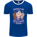 Purple Up for Military Kids Army Brats Mens Ringer T-Shirt FotL Royal Blue/White
