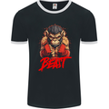 Muay Thai Beast MMA Martial Arts Boxing Mens Ringer T-Shirt FotL Black/White