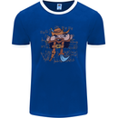 Pi Pirate Funny Maths Equation Geek Nerd Mens Ringer T-Shirt FotL Royal Blue/White