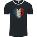 Love France Flag French Day Football Rugby Mens Ringer T-Shirt FotL Black/White