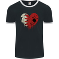 Love Bahrain Flag Bahraini Day Football Mens Ringer T-Shirt FotL Black/White