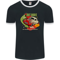 Hot Rods Wild and Free American Classic Cars Mens Ringer T-Shirt FotL Black/White