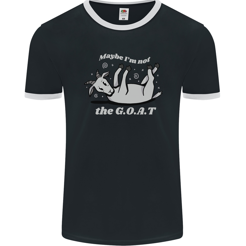 Maybe I'm Not the GOAT Funny Farming Mens Ringer T-Shirt FotL Black/White