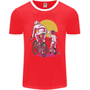 Father & Son Cycling Fathers Day Bicycle Bike Mens Ringer T-Shirt FotL Red/White