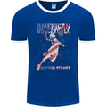 American Volleyball Player USA Flag Mens Ringer T-Shirt FotL Royal Blue/White