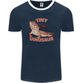 Tiny Dinosaur Funny Bearded Dragon Mens Ringer T-Shirt FotL Navy Blue/White