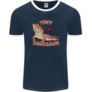 Tiny Dinosaur Funny Bearded Dragon Mens Ringer T-Shirt FotL Navy Blue/White