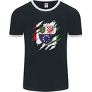 Torn Bosnia and Herzegovina Flag Day Football Mens Ringer T-Shirt FotL Black/White