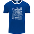 Lorry Driver HGV Big Truck Mens Ringer T-Shirt FotL Royal Blue/White