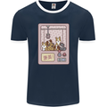 Kawaii Dog Machine Puppy Mens Ringer T-Shirt FotL Navy Blue/White