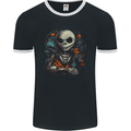 Jack Skeleton Halloween Evil Demon Mens Ringer T-Shirt FotL Black/White