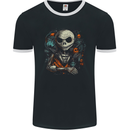 Jack Skeleton Halloween Evil Demon Mens Ringer T-Shirt FotL Black/White
