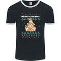 Christmas Corgi Dog Tree Xmas Mens Ringer T-Shirt FotL Black/White