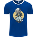 Mod Scooter Moped Skull Mens Ringer T-Shirt FotL Royal Blue/White