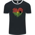 Love Burkina Faso Flag Day Football Mens Ringer T-Shirt FotL Black/White