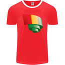 Curled Guinea Flag Guinean Day Football Mens Ringer T-Shirt FotL Red/White