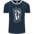 Live to Climb Rock Climbing Climber Mens Ringer T-Shirt FotL Navy Blue/White