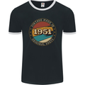 72nd Birthday  Vintage Made In 1951 Mens Ringer T-Shirt FotL Black/White