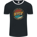 72nd Birthday  Vintage Made In 1951 Mens Ringer T-Shirt FotL Black/White