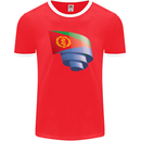 Curled Eritrean Flag Eritrea Flag Day Football Mens Ringer T-Shirt FotL Red/White
