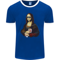 Kebab Mona Lisa Funny Food Mens Ringer T-Shirt FotL Royal Blue/White