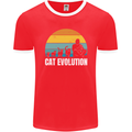 The Evolution of Cats Funny Crazy Lady Man Mens Ringer T-Shirt FotL Red/White