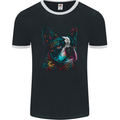 A Colourful Boston Terrier Dog Mens Ringer T-Shirt FotL Black/White