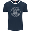 One American Dollar Coin Money Cash USA Mens Ringer T-Shirt FotL Navy Blue/White