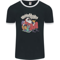 Christmas Stoned Santa Funny Weed Bong Mens Ringer T-Shirt FotL Black/White