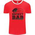 Ice Hockey Dad Fathers Day Mens Ringer T-Shirt Red/White