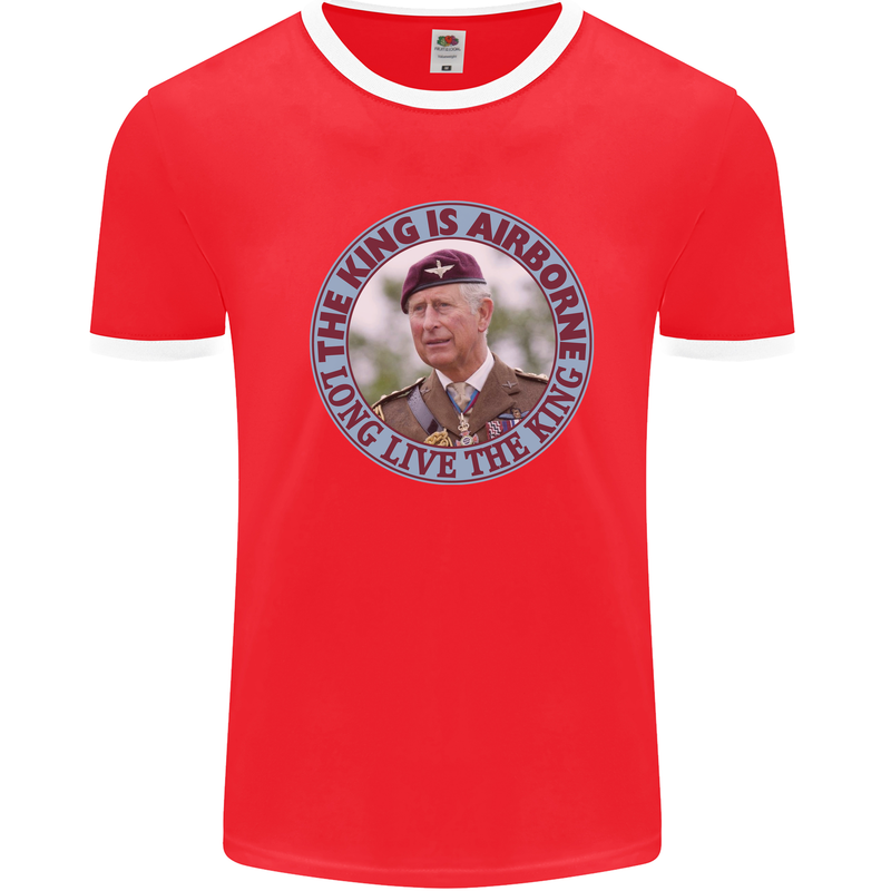 King Airborne Mens Ringer T-Shirt Red/White
