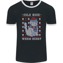 Christmas Dog Cold Nose Warm Heart Xmas Mens Ringer T-Shirt FotL Black/White