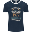 Premium Vintage 46th Birthday 1977 Mens Ringer T-Shirt FotL Navy Blue/White