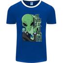 The Name is Al Alien Funny Movie Parody Mens Ringer T-Shirt FotL Royal Blue/White