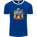 Dog Jazz Band Funny Music Mens Ringer T-Shirt FotL Royal Blue/White