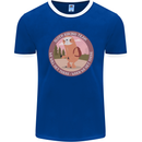 Sloth Hiking Team Funny Trekking Walking Mens Ringer T-Shirt FotL Royal Blue/White