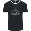 Aircraft Carrier Royal Navy Ship Sailor Mens Ringer T-Shirt FotL Black/White