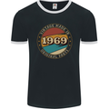 54th Birthday  Vintage Made In 1969 Mens Ringer T-Shirt FotL Black/White