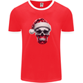 Polish Christmas Skull Xmas Poland Biker Flag Mens Ringer T-Shirt FotL Red/White