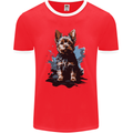 Yorkshire Terrier Splash Yorkie Dog Mens Ringer T-Shirt FotL Red/White