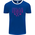 Proud to Be a Lesbian LGBT Gay Pride Day Mens Ringer T-Shirt FotL Royal Blue/White