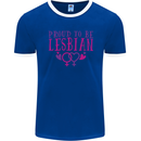 Proud to Be a Lesbian LGBT Gay Pride Day Mens Ringer T-Shirt FotL Royal Blue/White