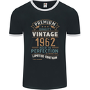 Premium Vintage 61st Birthday 1962 Mens Ringer T-Shirt FotL Black/White