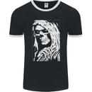 The Grim Reaper Death Skull Biker Heavy Metal Mens Ringer T-Shirt FotL Black/White